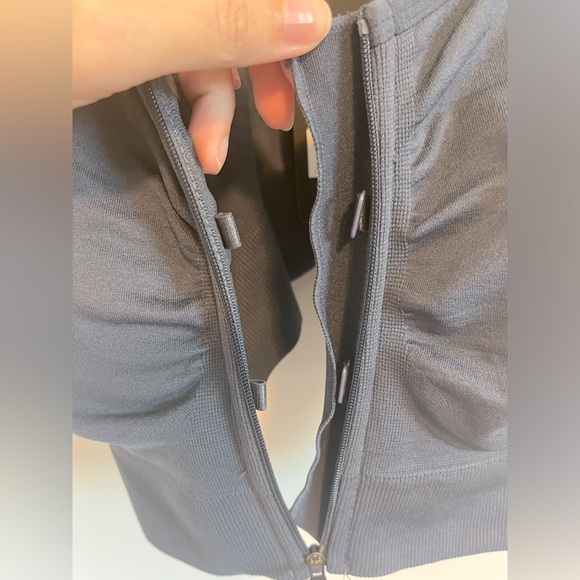 NWT 90 Degrees by Reflex Open Front Zip Sports Bra - Picture 3 of 4